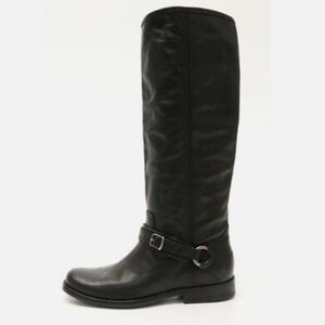 FRYE "PHILLIP RING" Black Leather Tall Boots